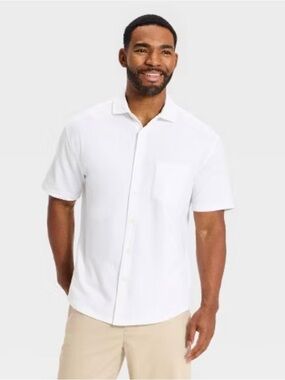 Goodfellow & Co Every Wear Collection Button-Up Poplin Shirt in White.       NWT